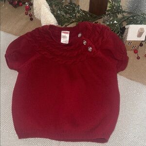 GYMBOREE Red Knit Girls Sweater with Beautiful Button Detail
